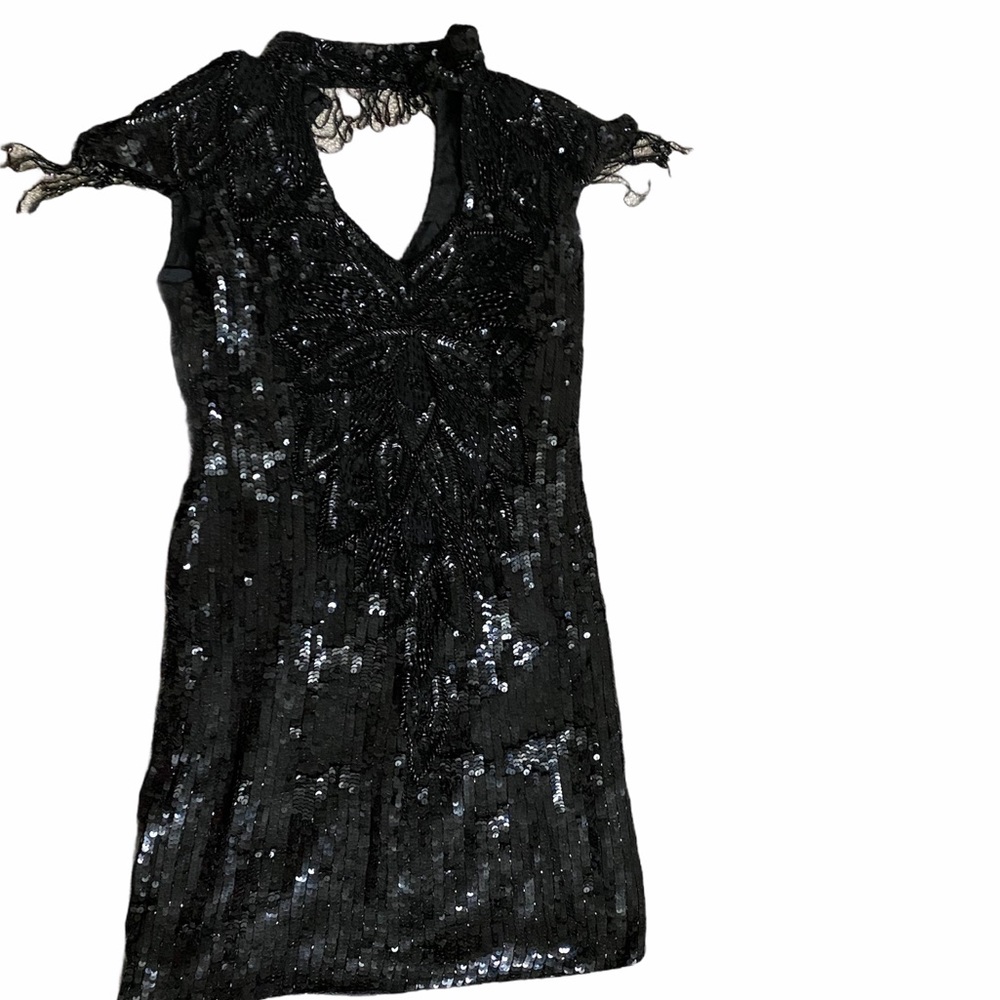 Handmade Black Sequin Dress
